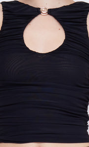 WHORL KEYHOLE TOP - BLACK
