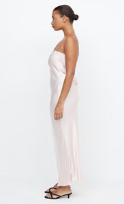 Moon Dance Strapless Maxi Prom Bridesmaid Dress in Blush Pink by Bec + Bridge