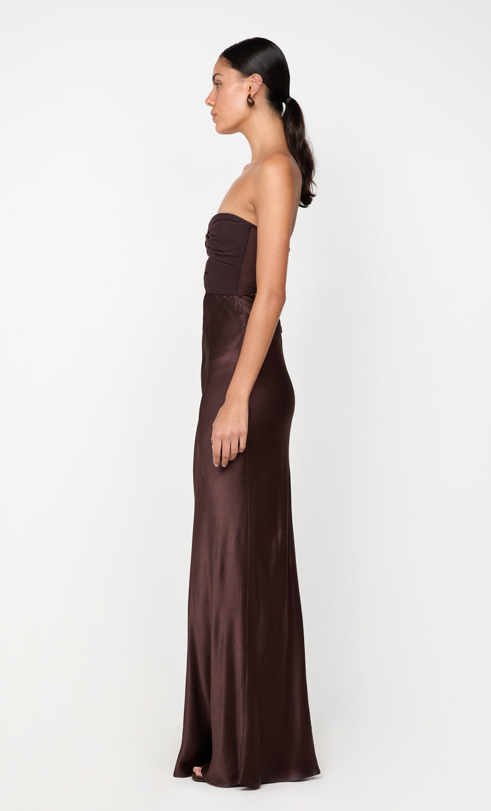 Halle Strapless Dress in Chocolate - BEC + BRIDGE 4 Halle Strapless Dress in Chocolate - BEC + BRIDGE 4