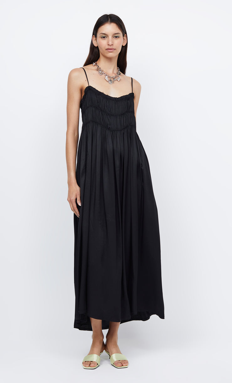 DALI MAXI SHIFT DRESS - BLACK