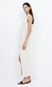 MIRA ASYM KNIT MAXI DRESS - IVORY