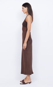 MARINA ASYM MAXI DRESS - COCOA