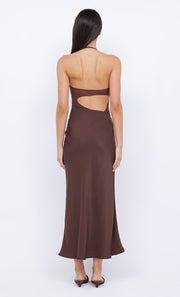 MARINA ASYM MAXI DRESS - COCOA