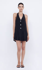 PIPER HALTER MINI DRESS - BLACK