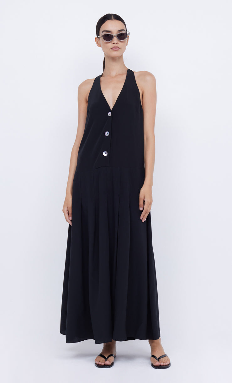 PIPER HALTER MAXI DRESS - BLACK