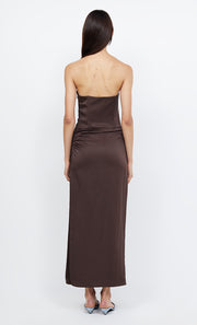 JONES STRAPLESS MAXI DRESS - COCOA