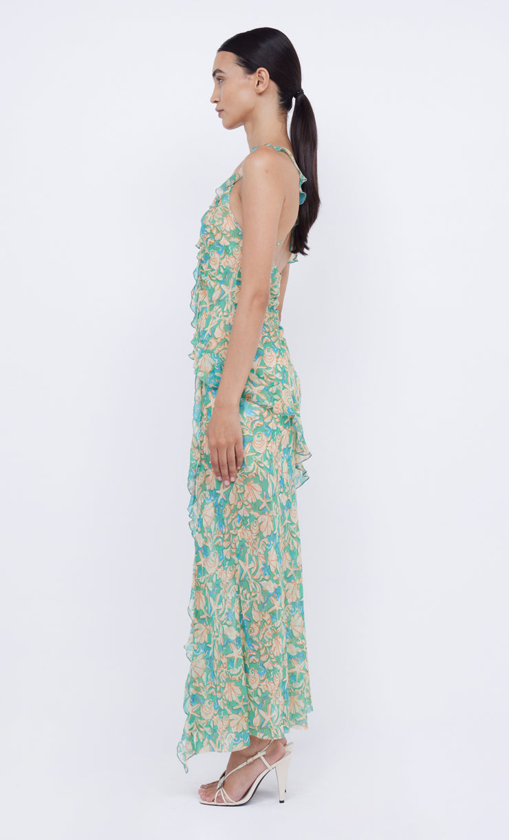 OASIS FRILL MAXI DRESS - UNDER THE SEA