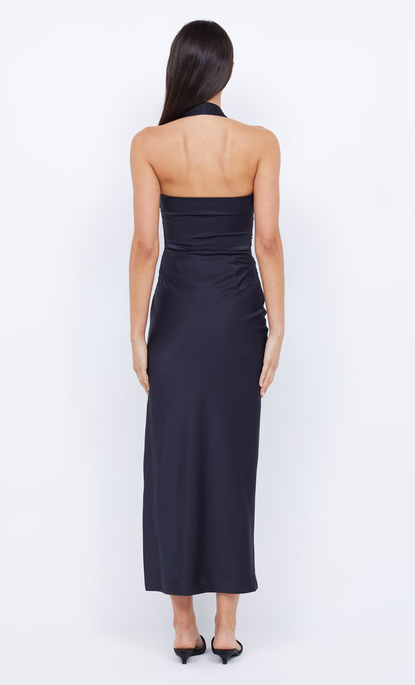 ULA ASYM MAXI DRESS - BLACK