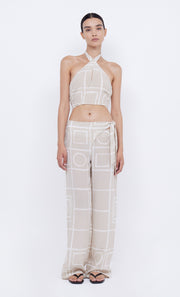 SALMA TIE PANT - CHECKERS