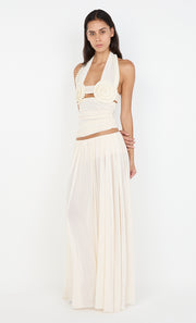 DANTE SPIRAL HALTER TOP - BUTTERCREAM