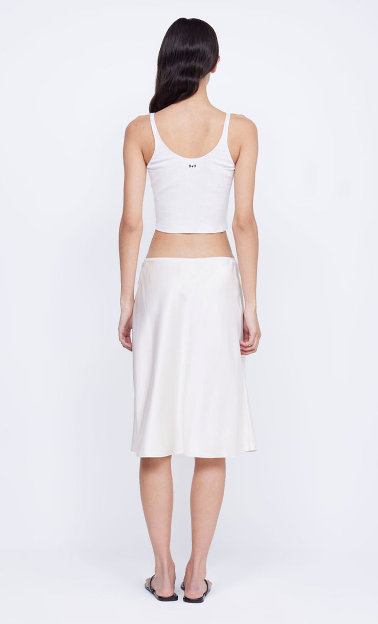 KAIA BIAS MIDI SKIRT - IVORY