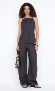 ZURI TOP - CHARCOAL STRIPE