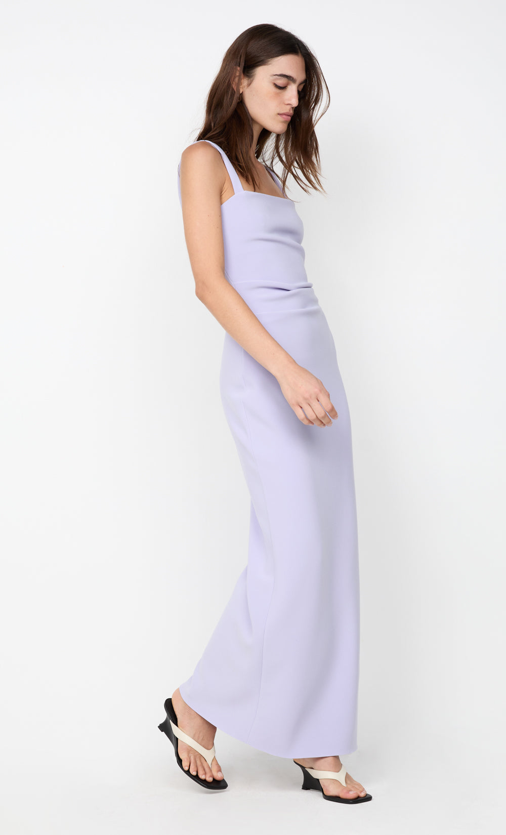 LEORA TUCK MAXI DRESS - LILAC