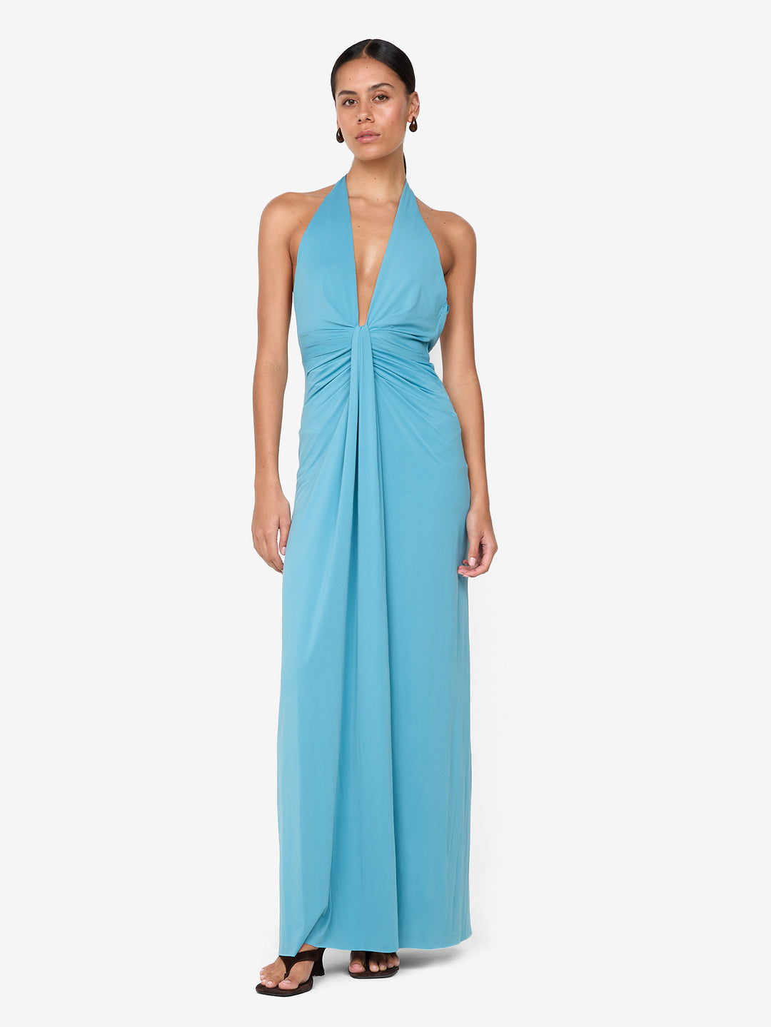 Tillie Drape Maxi Dress - Deep Seafoam