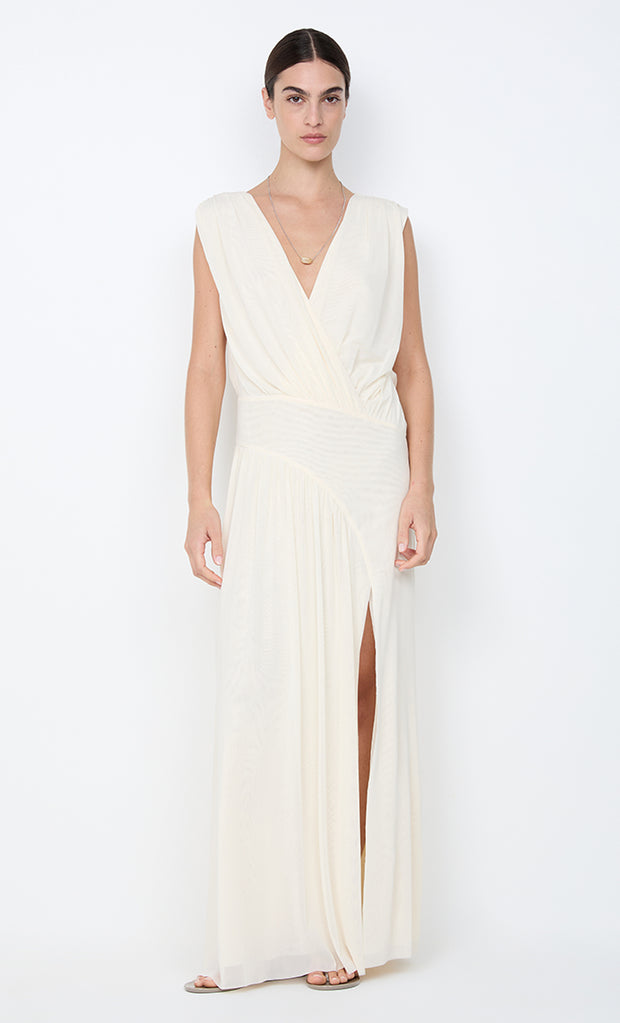 ASHLAN V NECK MAXI DRESS - BUTTERCREAM