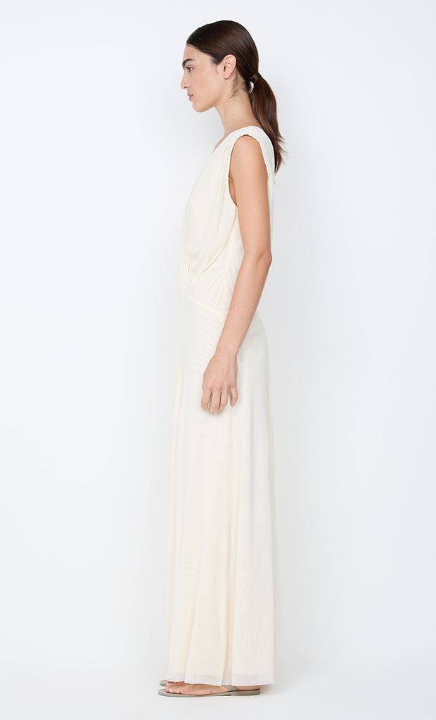 ASHLAN V NECK MAXI DRESS - BUTTERCREAM
