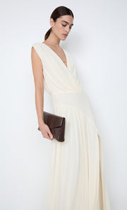 ASHLAN V NECK MAXI DRESS - BUTTERCREAM
