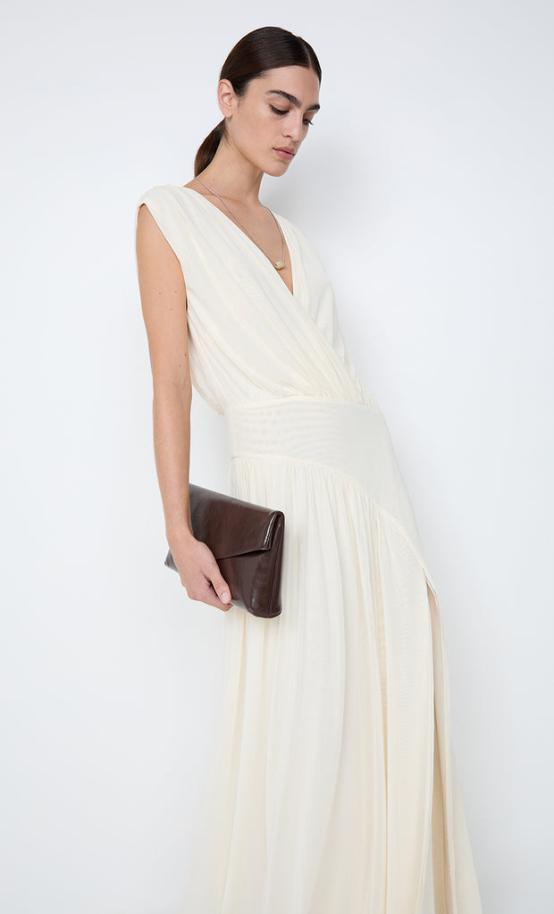 ASHLAN V NECK MAXI DRESS - BUTTERCREAM
