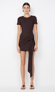 KLEO MINI DRESS - DARK CHOCOLATE