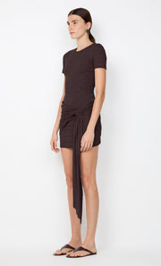 KLEO MINI DRESS - DARK CHOCOLATE