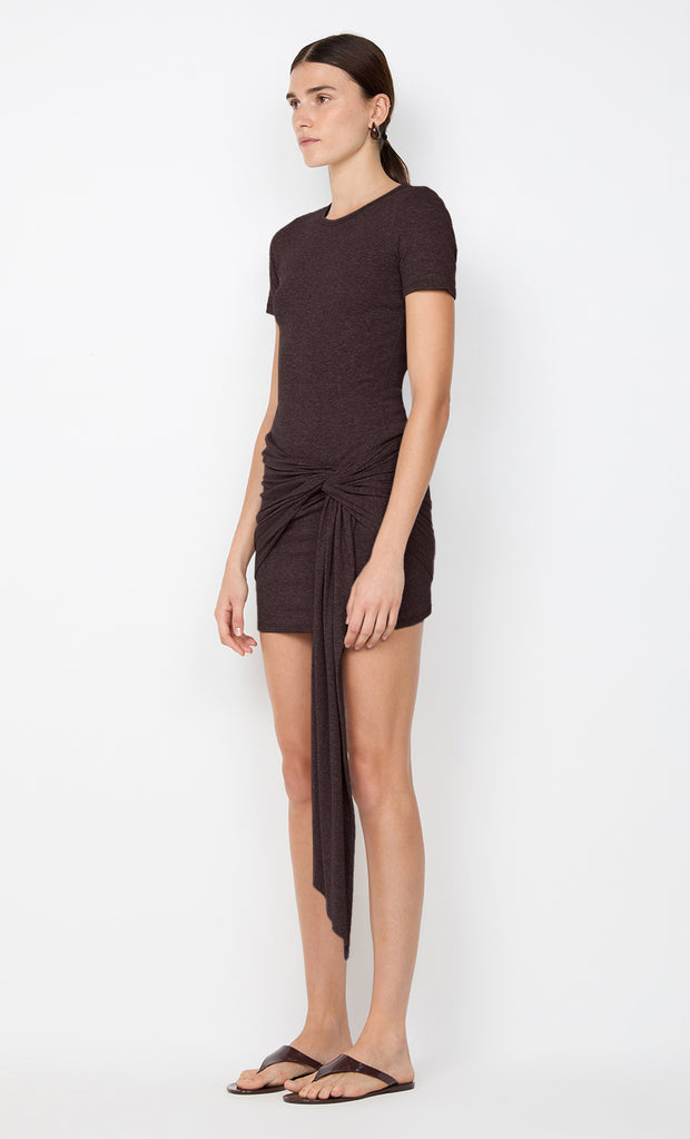 KLEO MINI DRESS - DARK CHOCOLATE