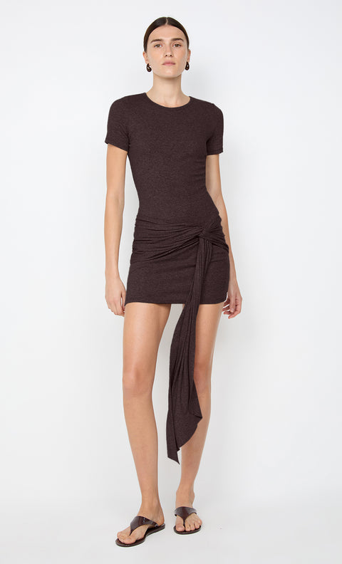 KLEO MINI DRESS - DARK CHOCOLATE