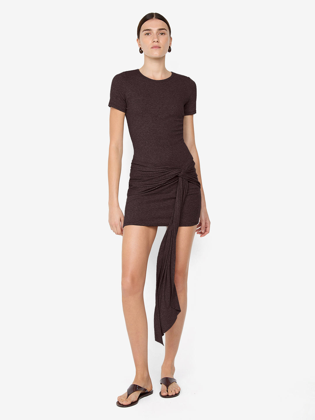 KLEO MINI DRESS - DARK CHOCOLATE