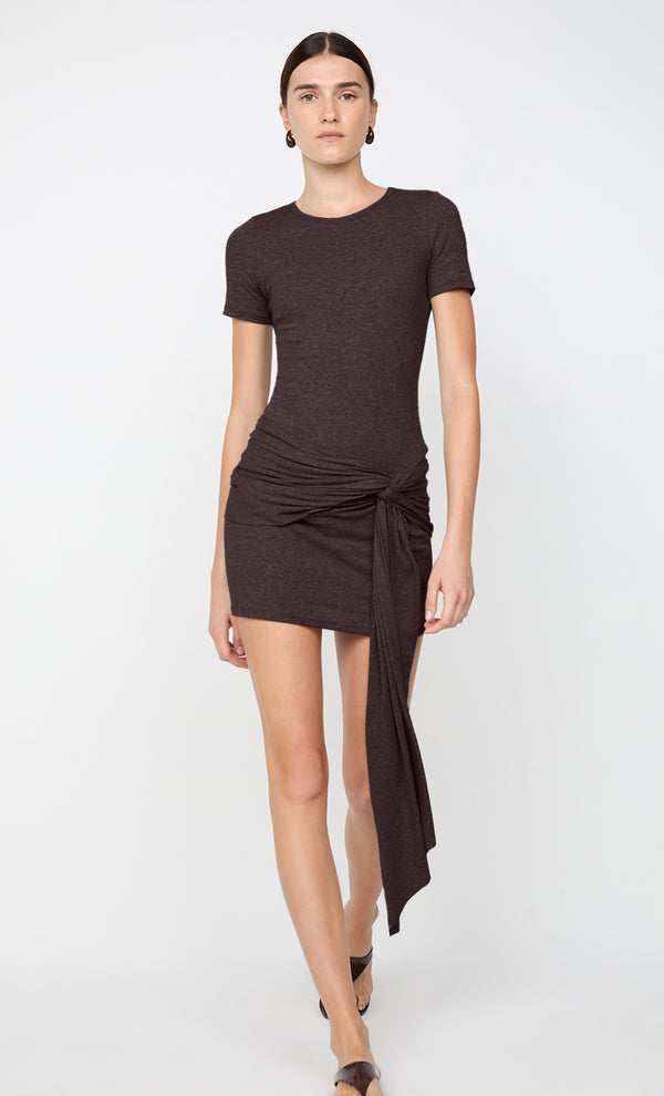 KLEO MINI DRESS - DARK CHOCOLATE