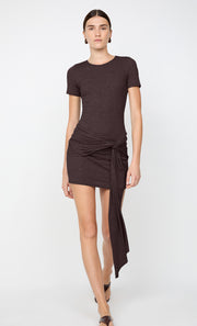 KLEO MINI DRESS - DARK CHOCOLATE