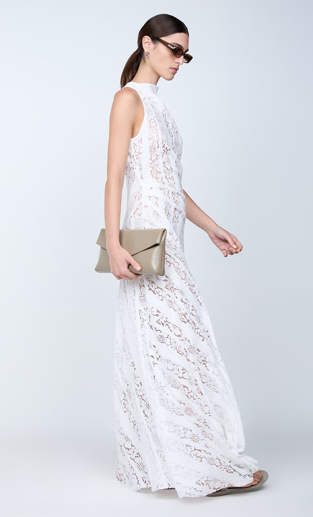 HENRIETTA HIGH NECK MAXI DRESS - WHITE