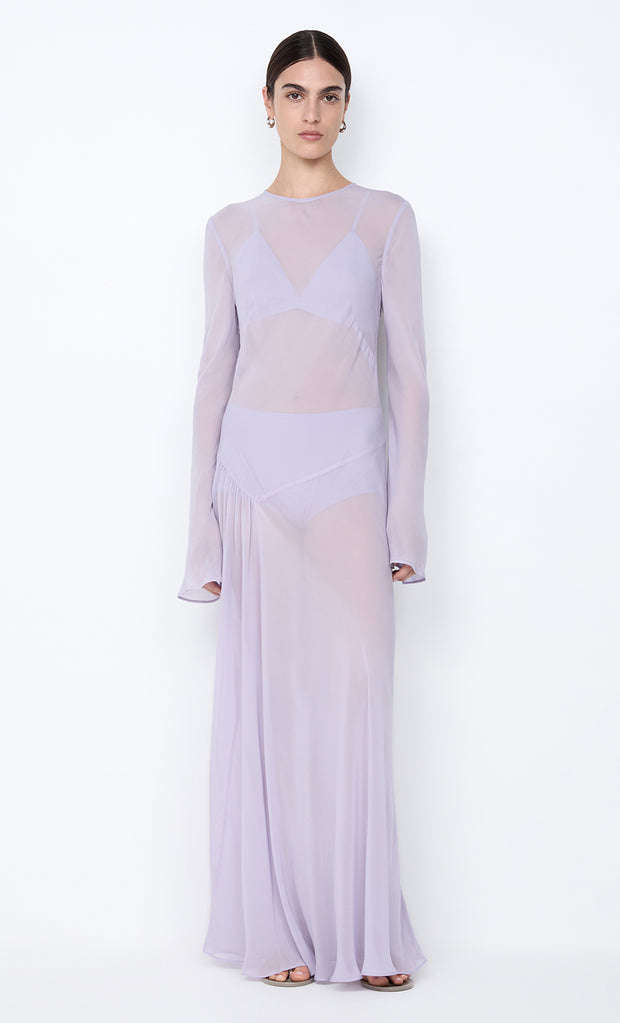 DELILAH LONG SLEEVE MAXI DRESS - WISTERIA