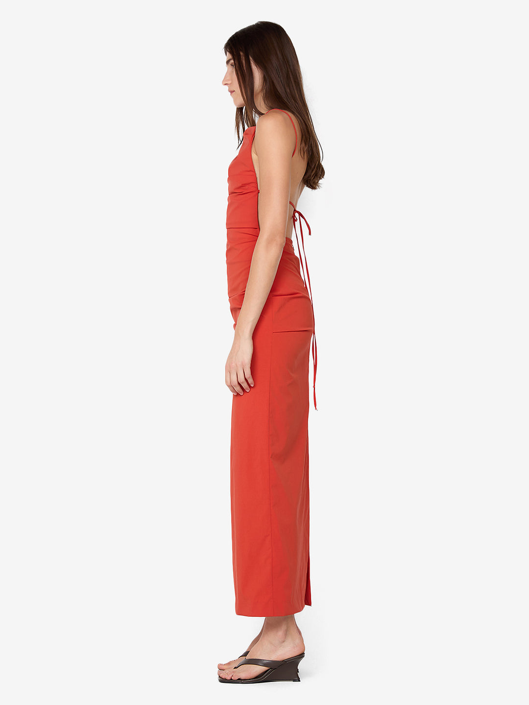 ALLIRA TUCK MAXI  DRESS - BURNT ORANGE