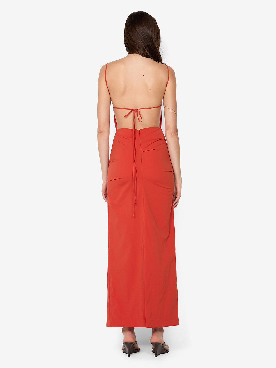 ALLIRA TUCK MAXI  DRESS - BURNT ORANGE