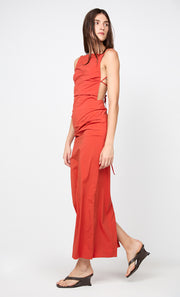ALLIRA TUCK MAXI  DRESS - BURNT ORANGE