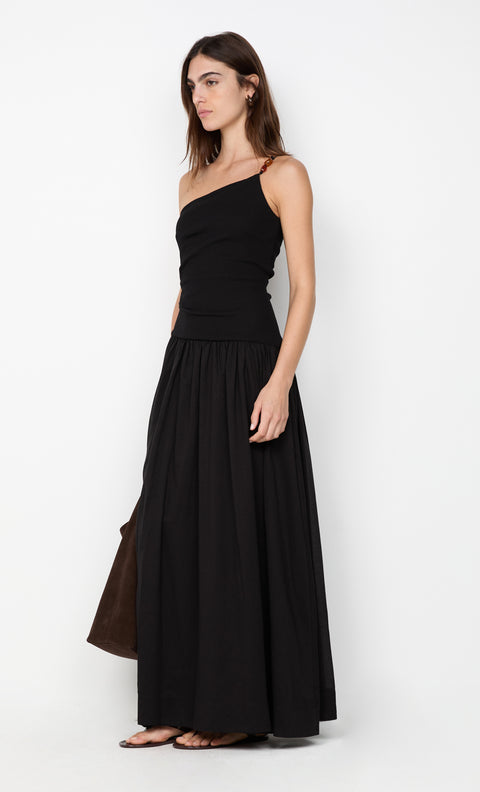 SABRINE ASYM MAXI DRESS - BLACK