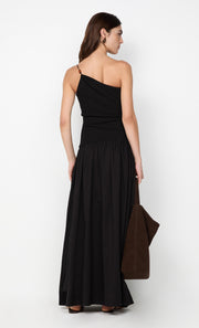 SABRINE ASYM MAXI DRESS - BLACK