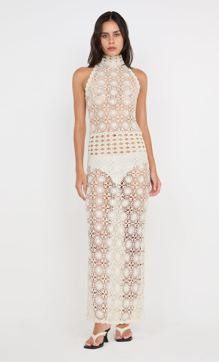 ANIA HALTER MAXI DRESS - IVORY