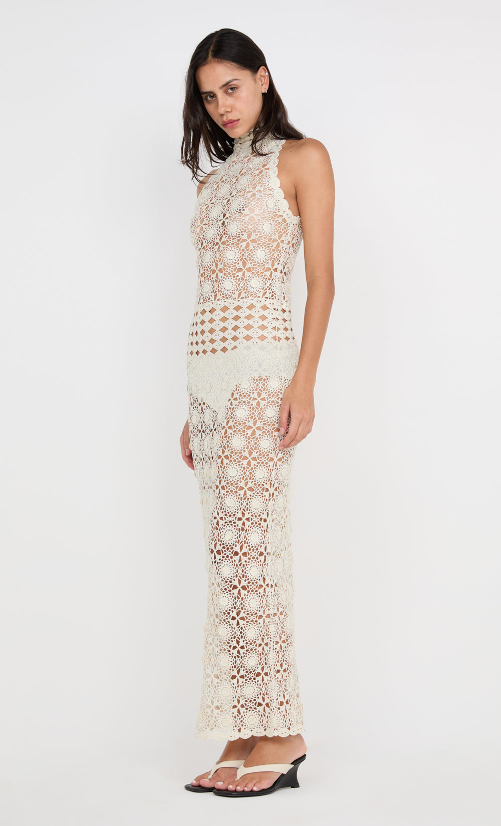 ANIA HALTER MAXI DRESS - IVORY