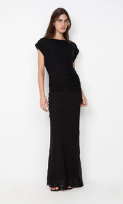 JEHNAYA ASYM MAXI DRESS - BLACK