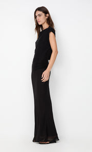 JEHNAYA ASYM MAXI DRESS - BLACK