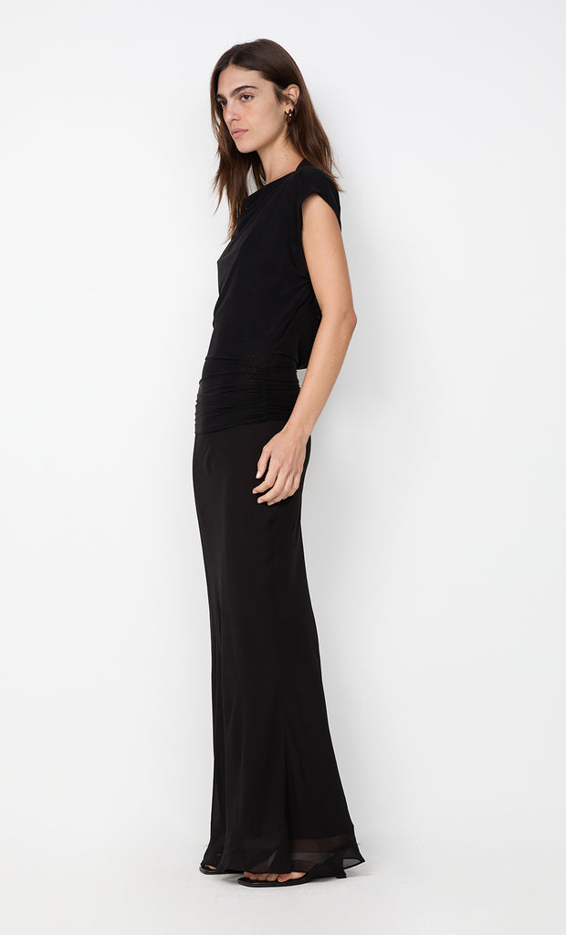 JEHNAYA ASYM MAXI DRESS - BLACK