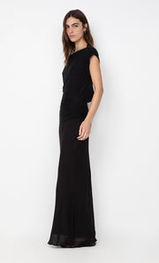JEHNAYA ASYM MAXI DRESS - BLACK