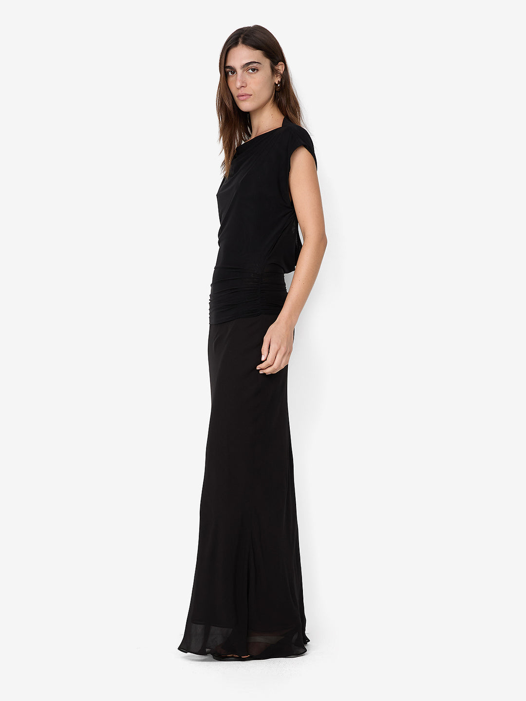 JEHNAYA ASYM MAXI DRESS - BLACK