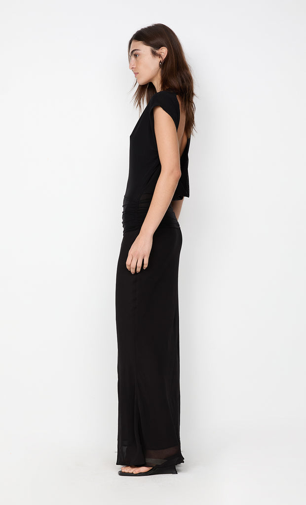 JEHNAYA ASYM MAXI DRESS - BLACK