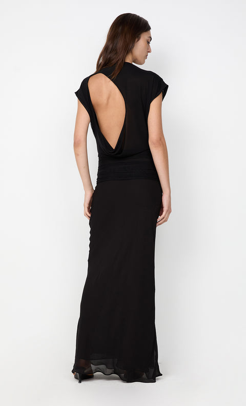 JEHNAYA ASYM MAXI DRESS - BLACK