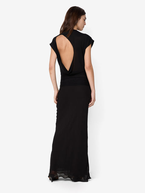 JEHNAYA ASYM MAXI DRESS - BLACK