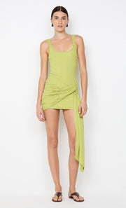 LANA DRAPE MINI DRESS - LIME