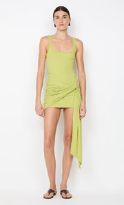 LANA DRAPE MINI DRESS - LIME