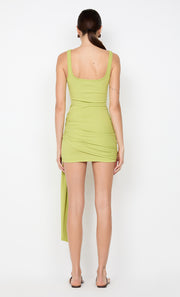 LANA DRAPE MINI DRESS - LIME