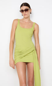 LANA DRAPE MINI DRESS - LIME
